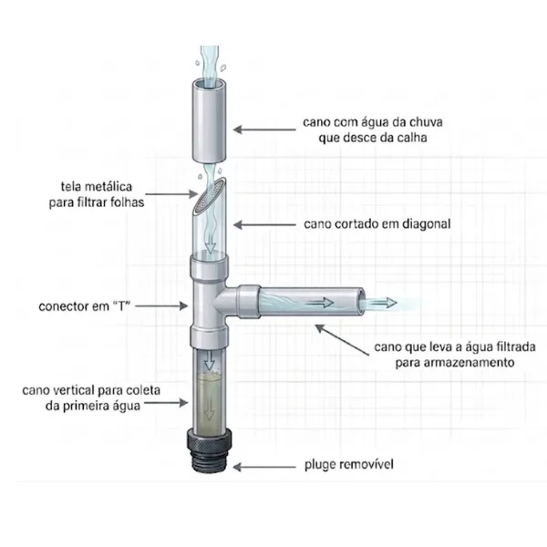 filtro para captação de água da chuva
