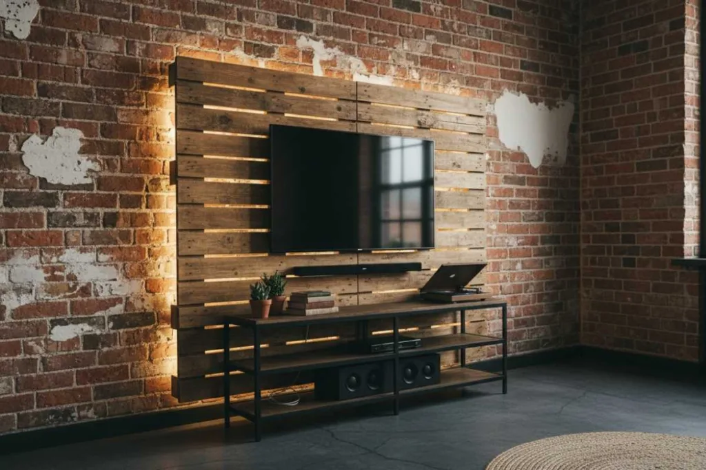 Painel de TV de paletes